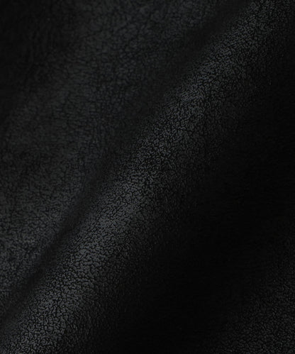 クラックフェイクムートンフードブルゾン