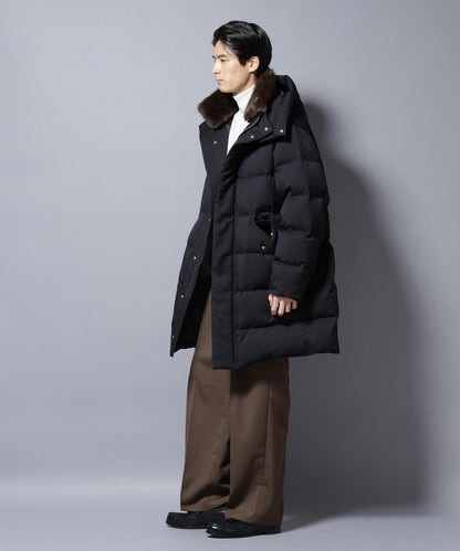 「西川ダウン(R)」フェイクファーカラーサージロングダウン