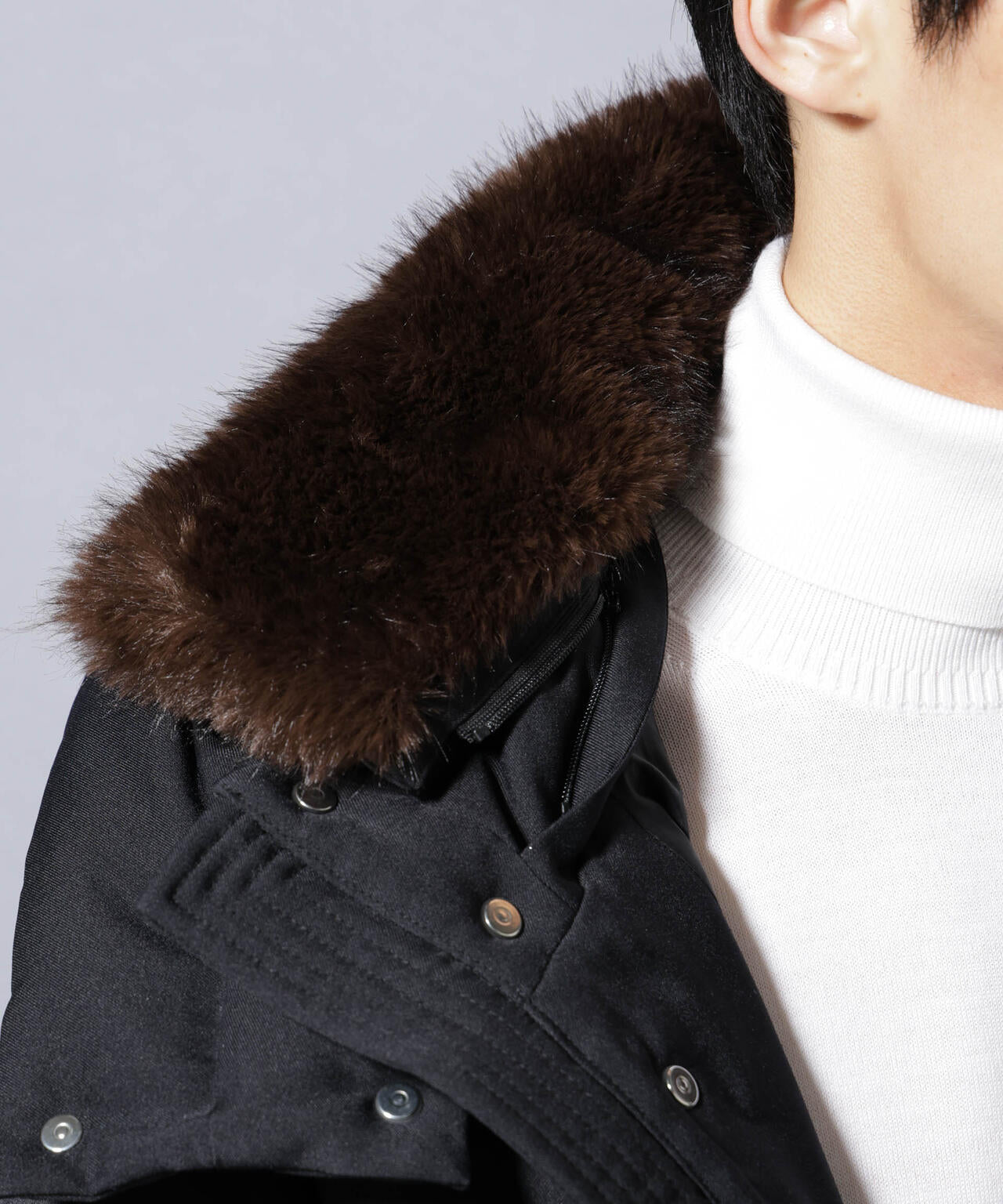 「西川ダウン(R)」フェイクファーカラーサージロングダウン