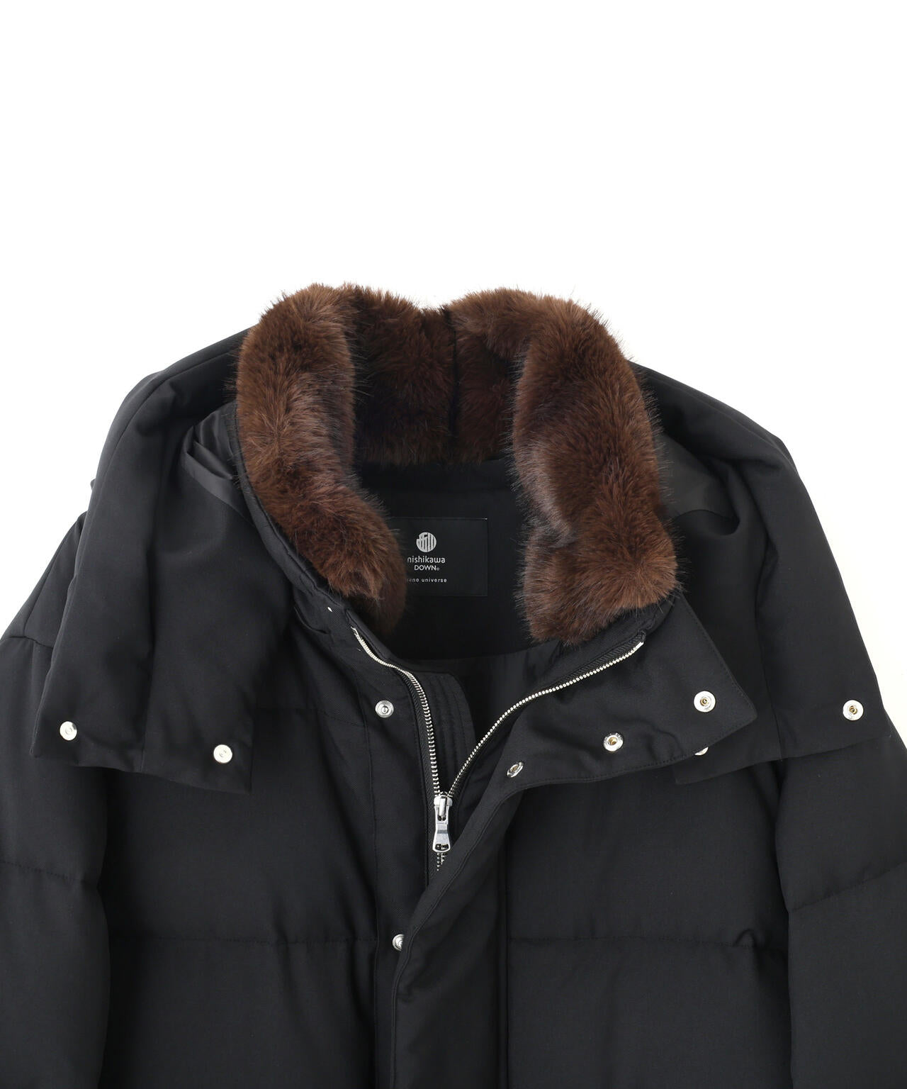 「西川ダウン(R)」フェイクファーカラーサージロングダウン