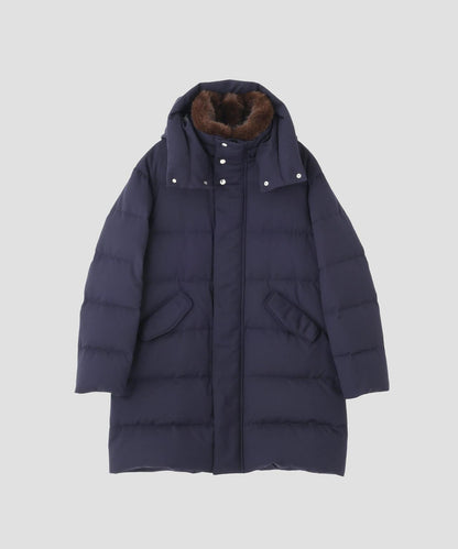 「西川ダウン(R)」フェイクファーカラーサージロングダウン