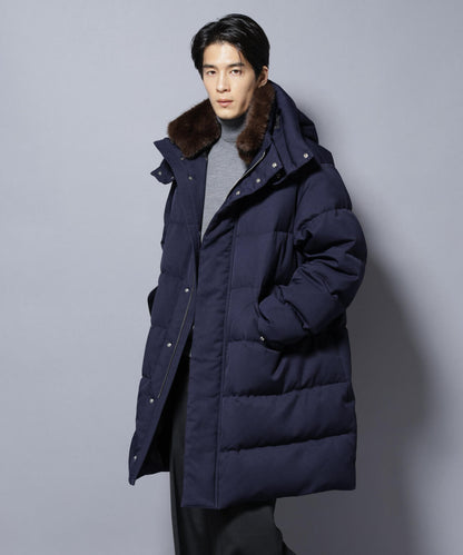 「西川ダウン(R)」フェイクファーカラーサージロングダウン