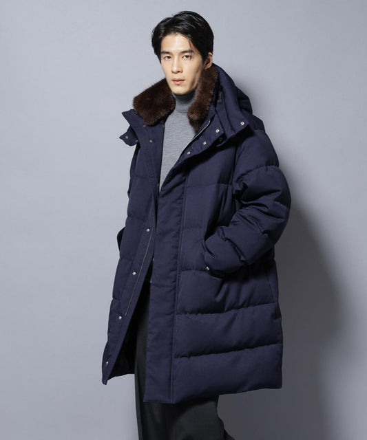 「西川ダウン(R)」フェイクファーカラーサージロングダウン