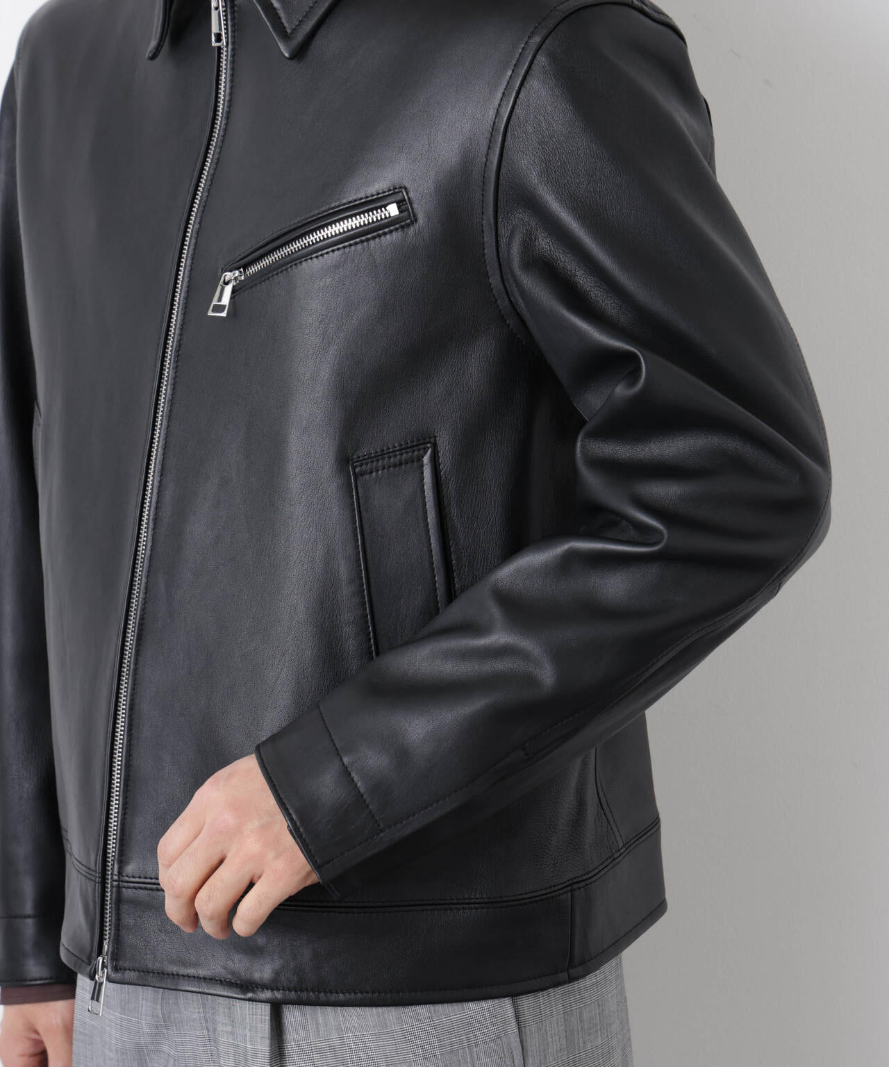 ラムナッパレザーライダースジャケット