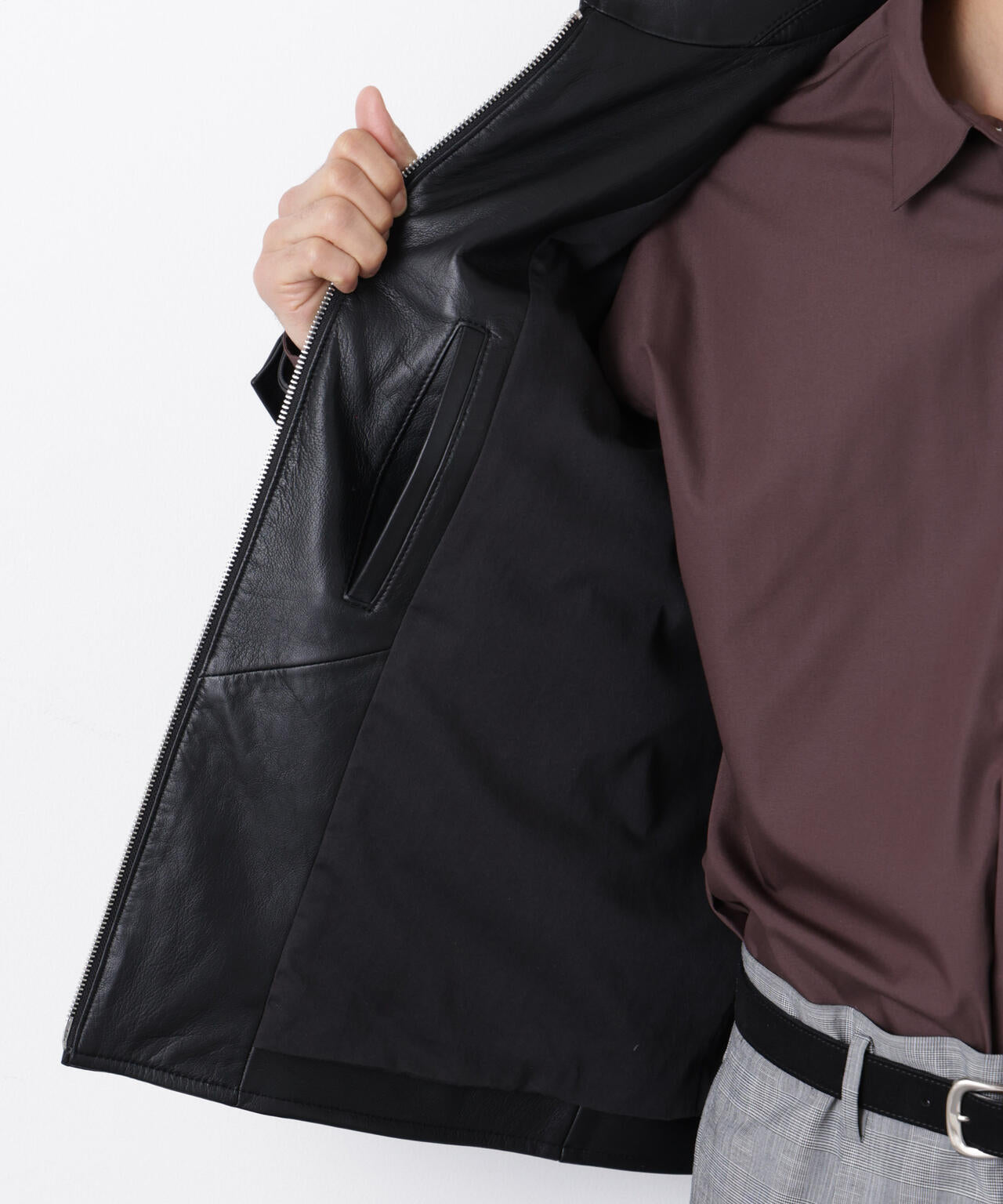 ラムナッパレザーライダースジャケット