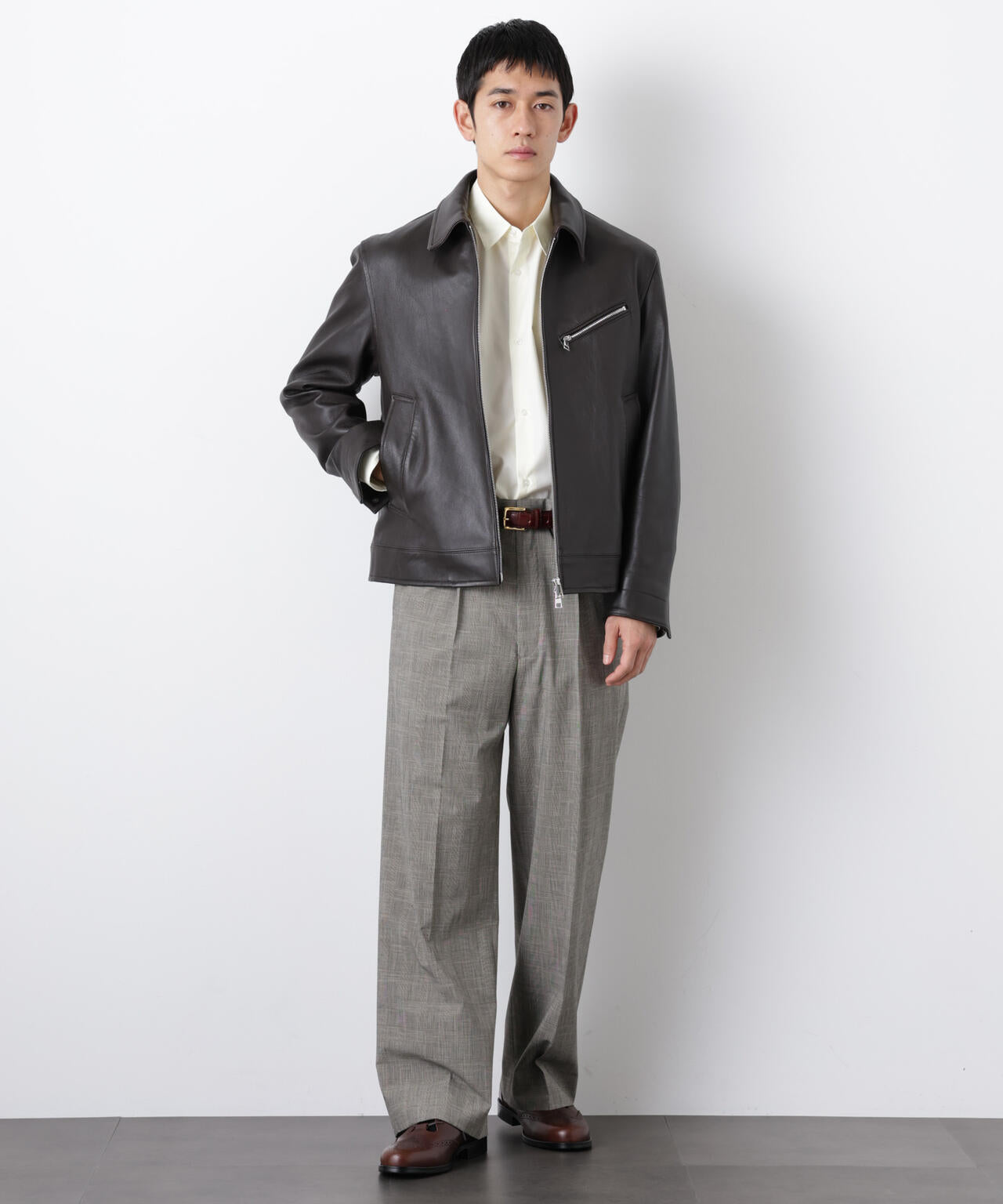 ラムナッパレザーライダースジャケット