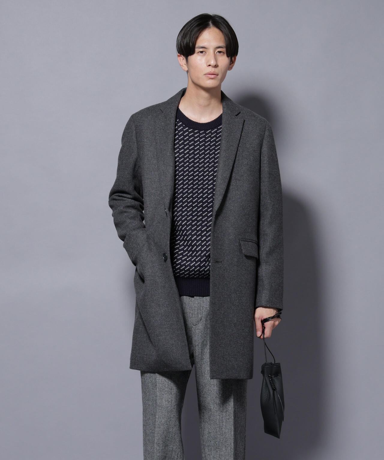 ウール/Nメルトンチェスターコート