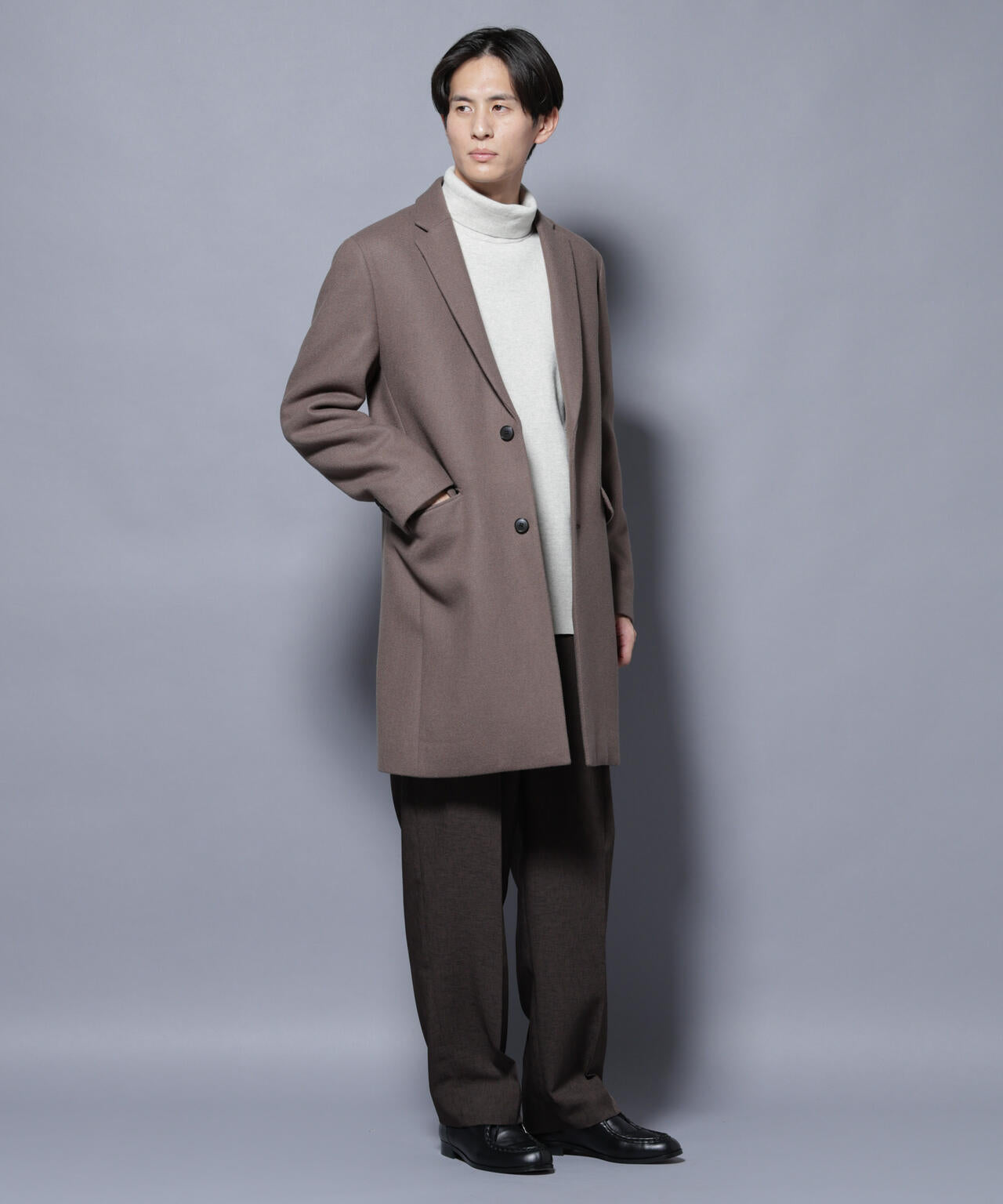 ウール/Nメルトンチェスターコート