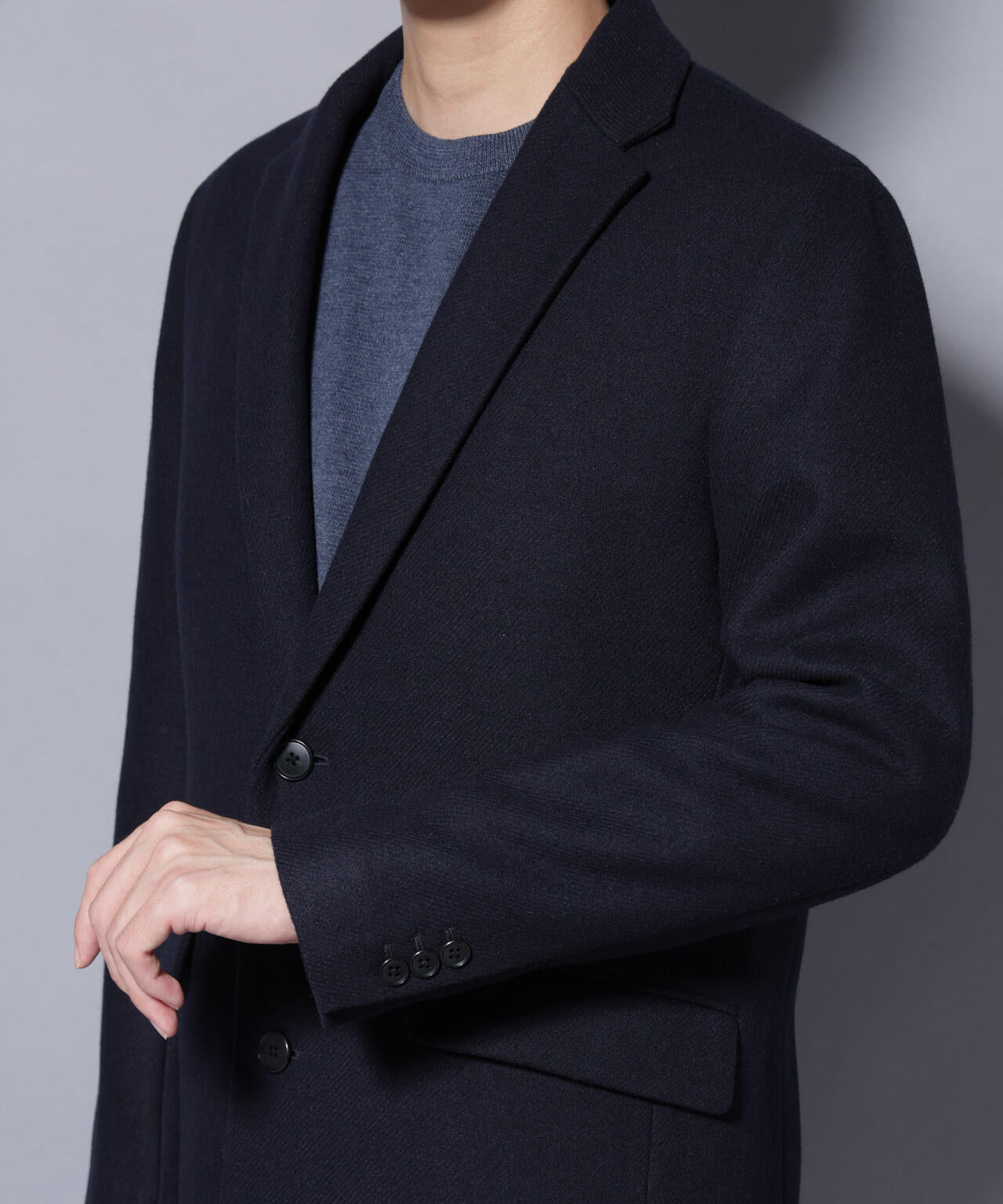 ウール/Nメルトンチェスターコート