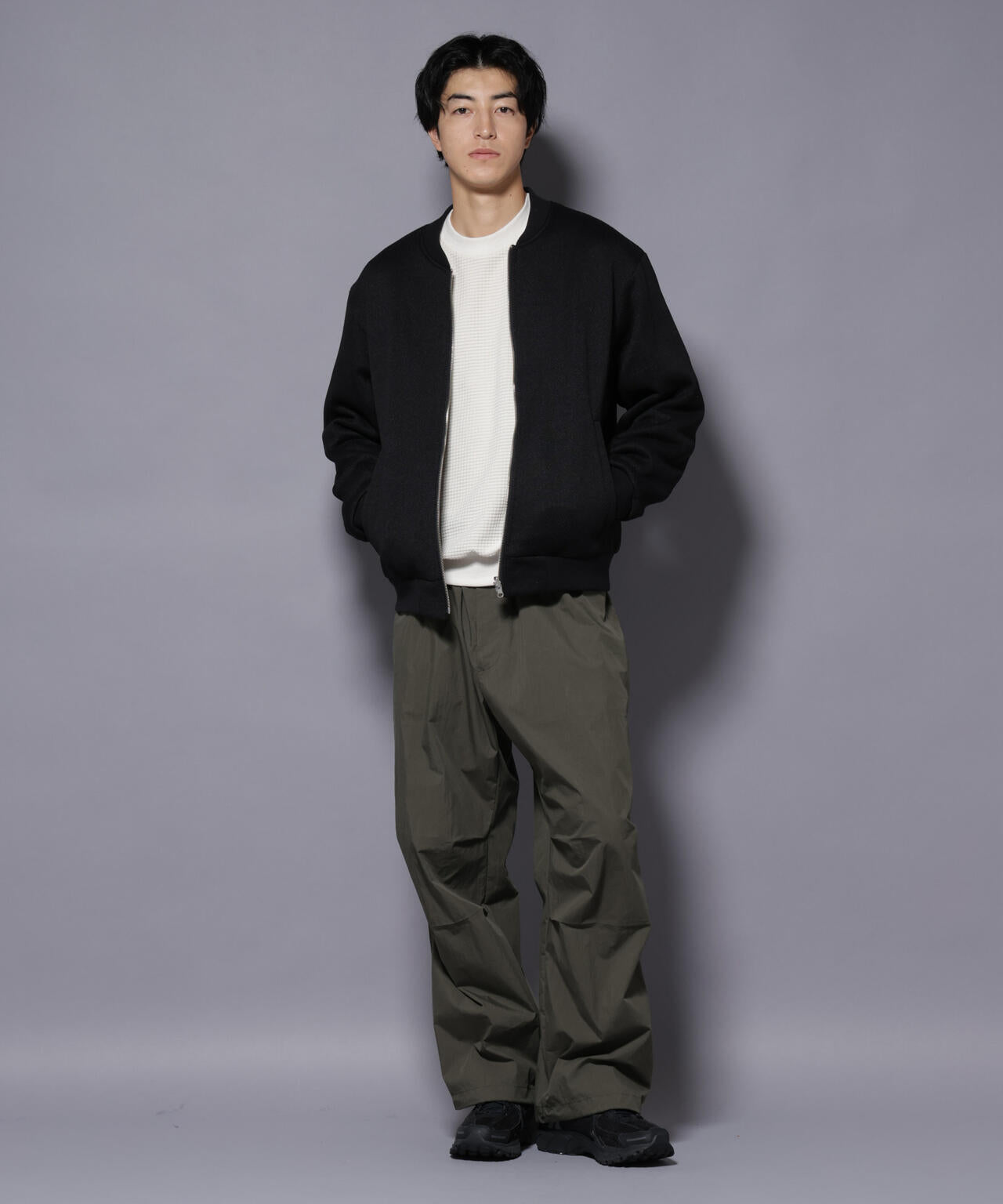 ニットフリースZIPブルゾン(セットアップ可)