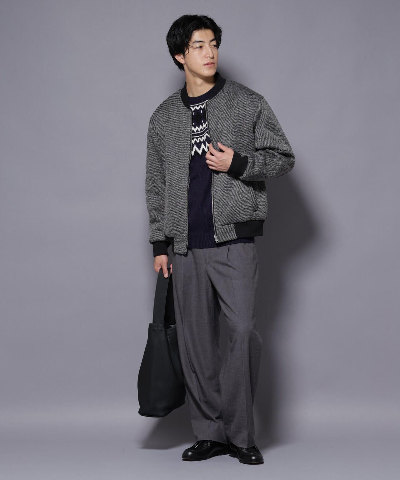 ニットフリースZIPブルゾン(セットアップ可)